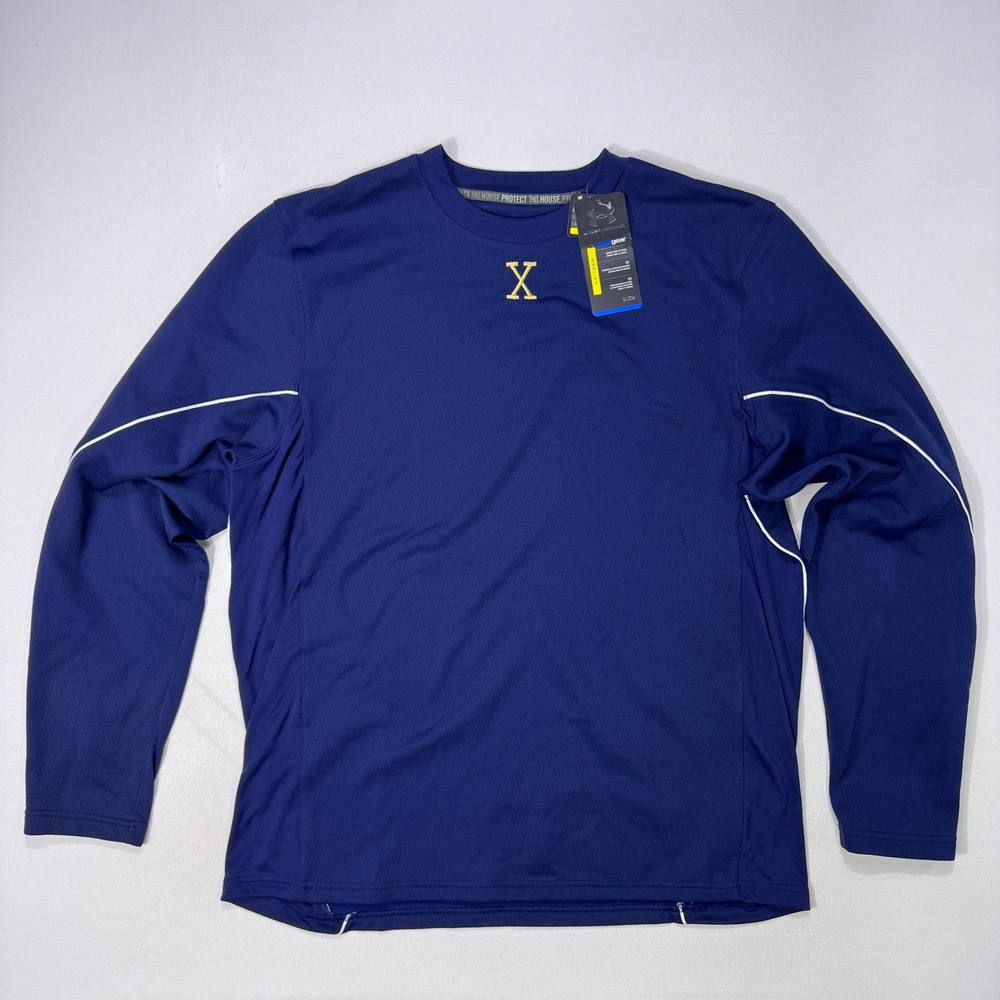 Under Armour ColdGear Mens Large Blue Gamer Fleece Crewneck 1237109 NWT UA Team